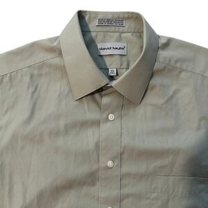 David‎ Taylor Dress Shirt Short Sleeve Button Up Career Casual Mens 16 1/2 Green